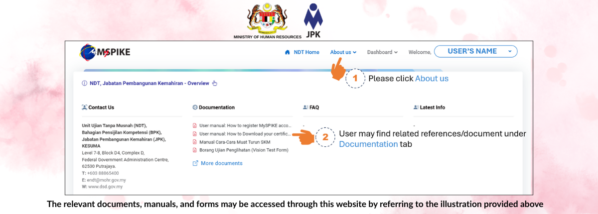 Banner kat mana nak download borang manual rujukan